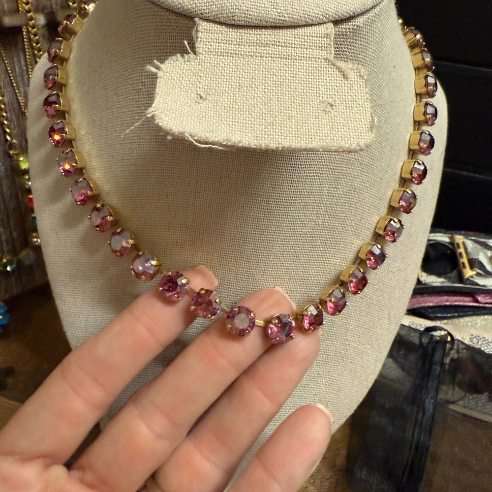 Authentic TOVA Oakland Pink Crystal Necklace